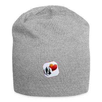 Amour et coeur en papier - Bonnet en jersey - gris chiné - Devant