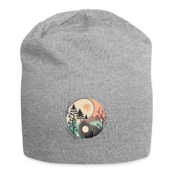Ying Yang - Mountains / Beach - Jersey Beanie - heather grey - Front