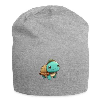 Doki the little turtle - Jersey Beanie - heather grey - Front