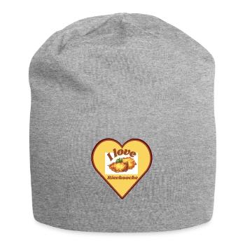 I love Rievkooche neu Beige Braun - Jersey-Beanie - Grau meliert - Vorne