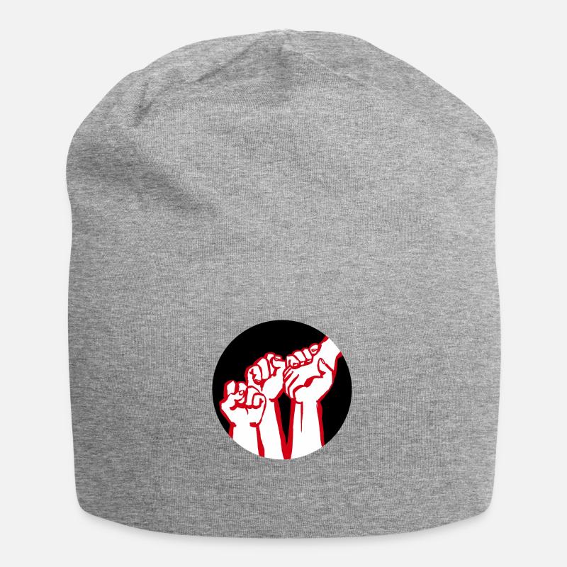 Fäuste2A - Jersey-Beanie - Grau meliert