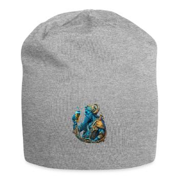 Neptun mit Bier. Coole Mythologie - Jersey-Beanie - Grau meliert - Vorne