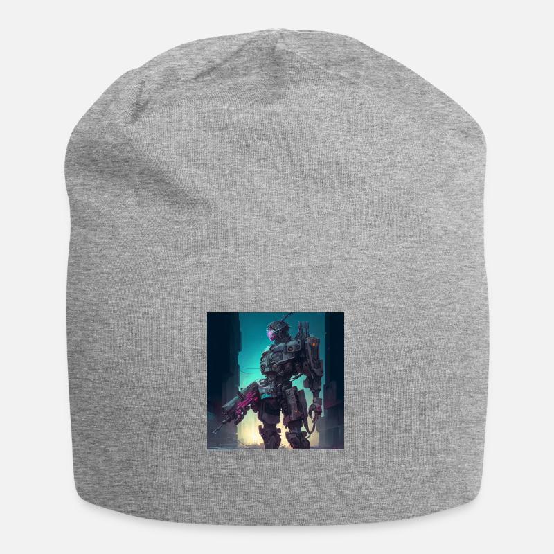 Robot - Jersey-Beanie - Grau meliert