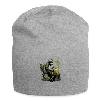 Chimpanzees in front of the brewing kettle, special brow - Jersey Beanie - heather grey - Front