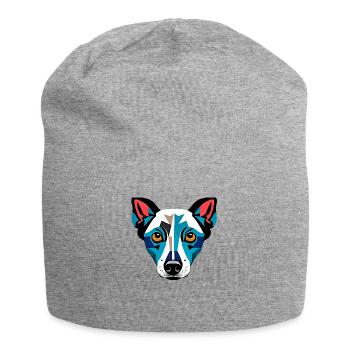 Modern Dog Drawing - Jersey Beanie - heather grey - Front