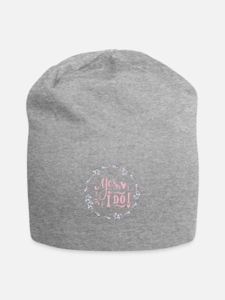 YES I DO - Jersey-Beanie - Grau meliert