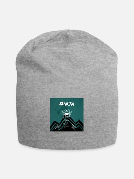 Ninja - Jersey-Beanie - Grau meliert