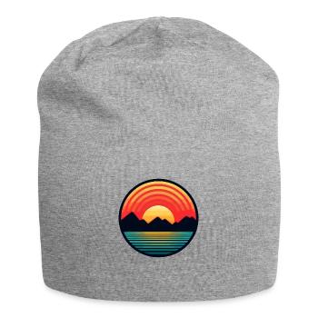 Sonnenuntergang - Jersey-Beanie - Grau meliert - Vorne