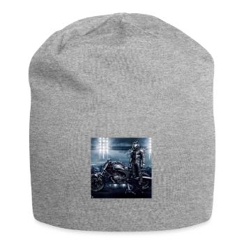 Motorrad digitale Kunst - Jersey-Beanie - Grau meliert - Vorne