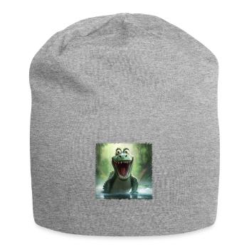 Croco fou - Bonnet en jersey - gris chiné - Devant