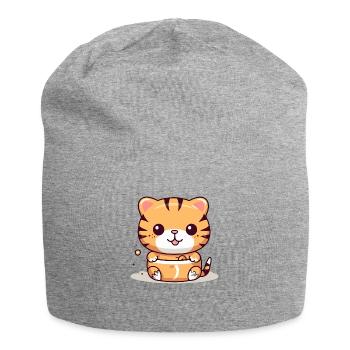 Mako le tigre - Bonnet en jersey - gris chiné - Devant