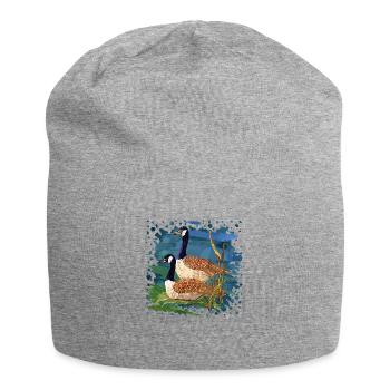 Oiseaux - Bonnet en jersey - gris chiné - Devant