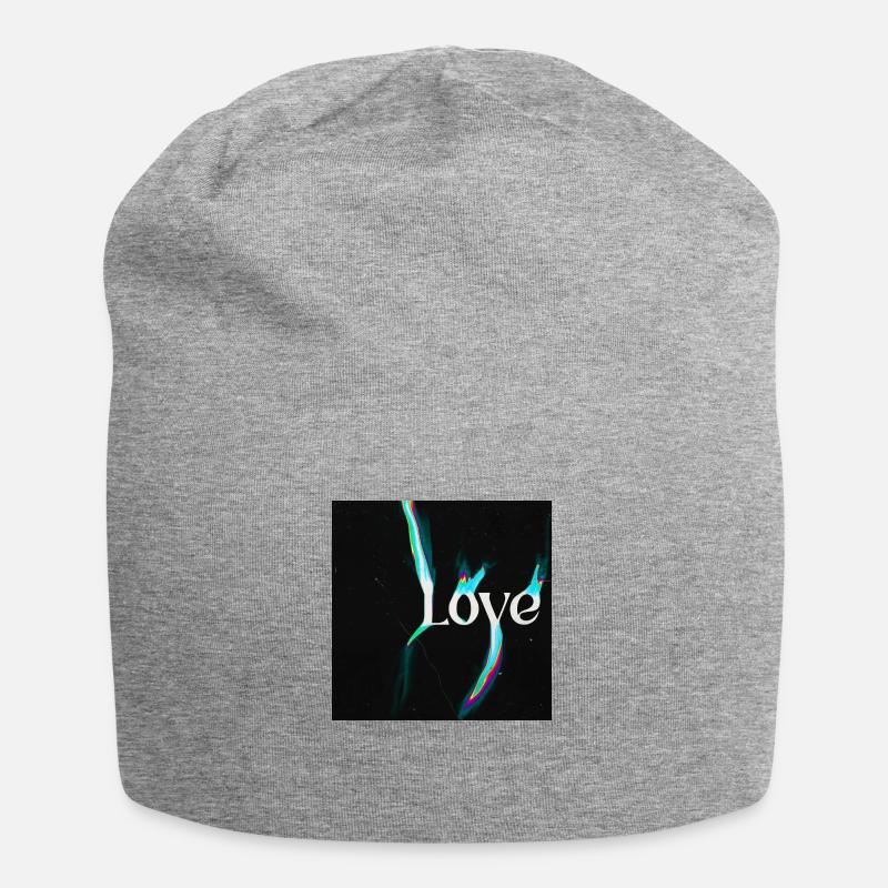 Liebe - Jersey-Beanie - Grau meliert