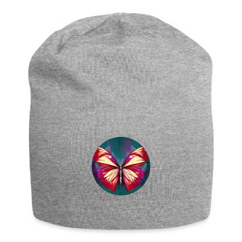 Abstract Butterfly - Illustration - Jersey-Beanie - Grau meliert - Vorne