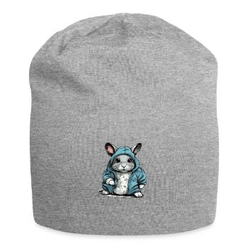Bibi the chinchilla - Jersey Beanie - heather grey - Front