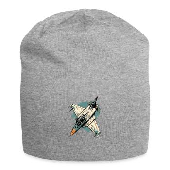 Blue storm plane - Jersey Beanie - heather grey - Front
