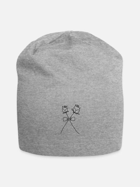Vereinte Rosen - Jersey-Beanie - Grau meliert