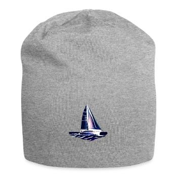 Segeln Segelboot Segelsport Segler Segelschiff - Jersey-Beanie - Grau meliert - Vorne