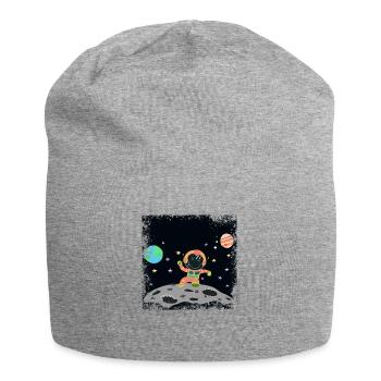astronaute orange orange grunge - Bonnet en jersey - gris chiné - Devant