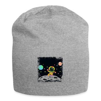 astronaute jaune et rouge grunge - Bonnet en jersey - gris chiné - Devant