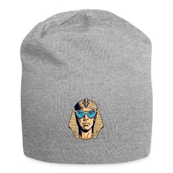 Zadi the bespectacled pharaoh - Jersey Beanie - heather grey - Front