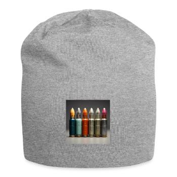 Farb-Patronen - Jersey-Beanie - Grau meliert - Vorne