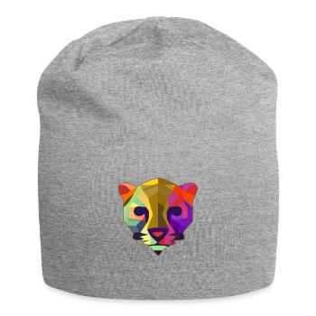 Multicolored stylized panther - Jersey Beanie - heather grey - Front