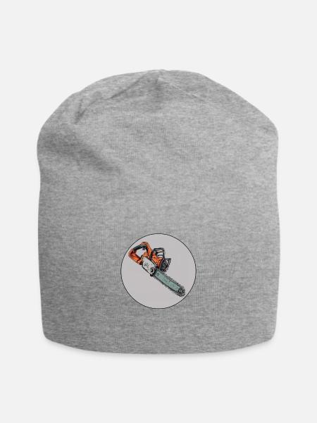 Motorsäge - Jersey-Beanie - Grau meliert
