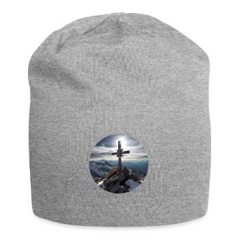 Croix du sommet - Bonnet en jersey - gris chiné - Devant