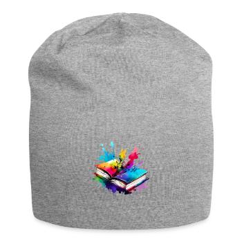 Book Reading Gift Books Reader Book Lover - Jersey Beanie - heather grey - Front