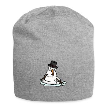 Melting Snowman - Jersey Beanie - heather grey - Front
