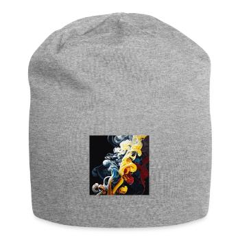 Fleur fumante (Collection d’œuvres d’art) - Bonnet en jersey - gris chiné - Devant