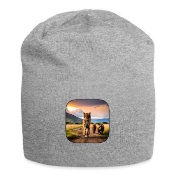 afrikan tiefer - Jersey-Beanie - Grau meliert - Vorne