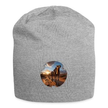 Langsam, Schritt für Schritt zieht die Karawane - Jersey-Beanie - Grau meliert - Vorne