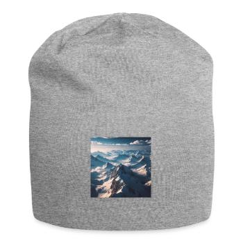 Paysage de montagne au-dessus des nuages - Bonnet en jersey - gris chiné - Devant