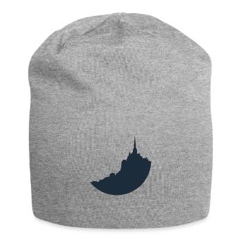 Le Mont Saint Michel silhouette bleu - Bonnet en jersey - gris chiné - Devant