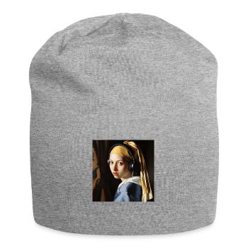 La fille avec les écouteurs - Bonnet en jersey - gris chiné - Devant
