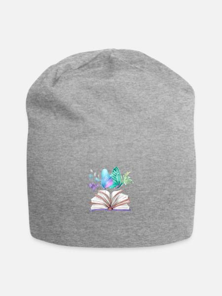 Buch Lesen Bücher Leser Buchliebhaber Geschenk - Jersey-Beanie - Grau meliert