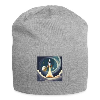 Emmenez-moi sur la lune Démarrage d’une fusée spatiale vintage - Bonnet en jersey - gris chiné - Devant