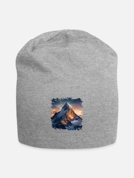 Bergsteigen am Matterhorn - Jersey-Beanie - Grau meliert