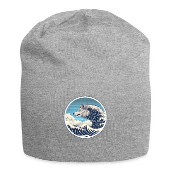 Sea Dog, Riding the Wave - Jersey Beanie - heather grey - Front