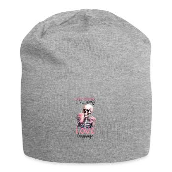 Iced coffee is my love Language Valentine's Day Heart - Jersey Beanie - heather grey - Front