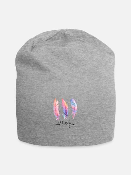 wild & free - Jersey-Beanie - Grau meliert