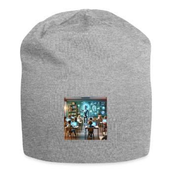 KI in der Bildung - Jersey-Beanie - Grau meliert - Vorne