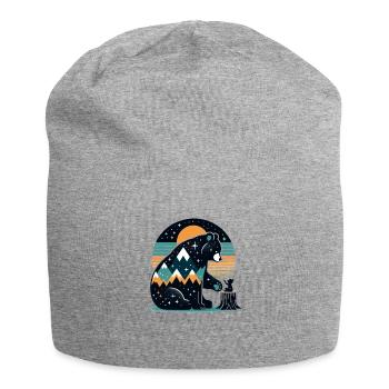 Nuit Étoilée Montagneuse - Bonnet en jersey - gris chiné - Devant