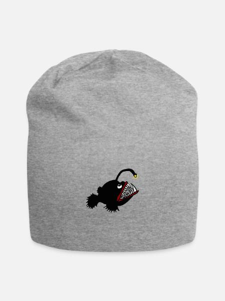 Anglerfisch - Jersey-Beanie - Grau meliert