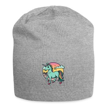 Licorne émeraude dans les cieux - Bonnet en jersey - gris chiné - Devant