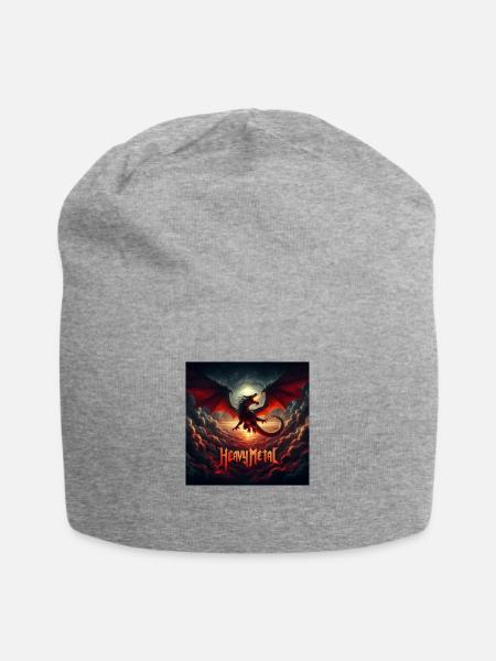 Heavy Metal Dragon - Jersey Beanie - heather grey