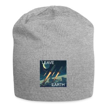 Retro Style Plakat Raumfahrt „Leave Earth“ - Jersey-Beanie - Grau meliert - Vorne