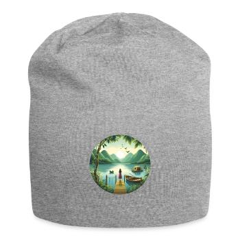 Addiction to lakes - Jersey Beanie - heather grey - Front